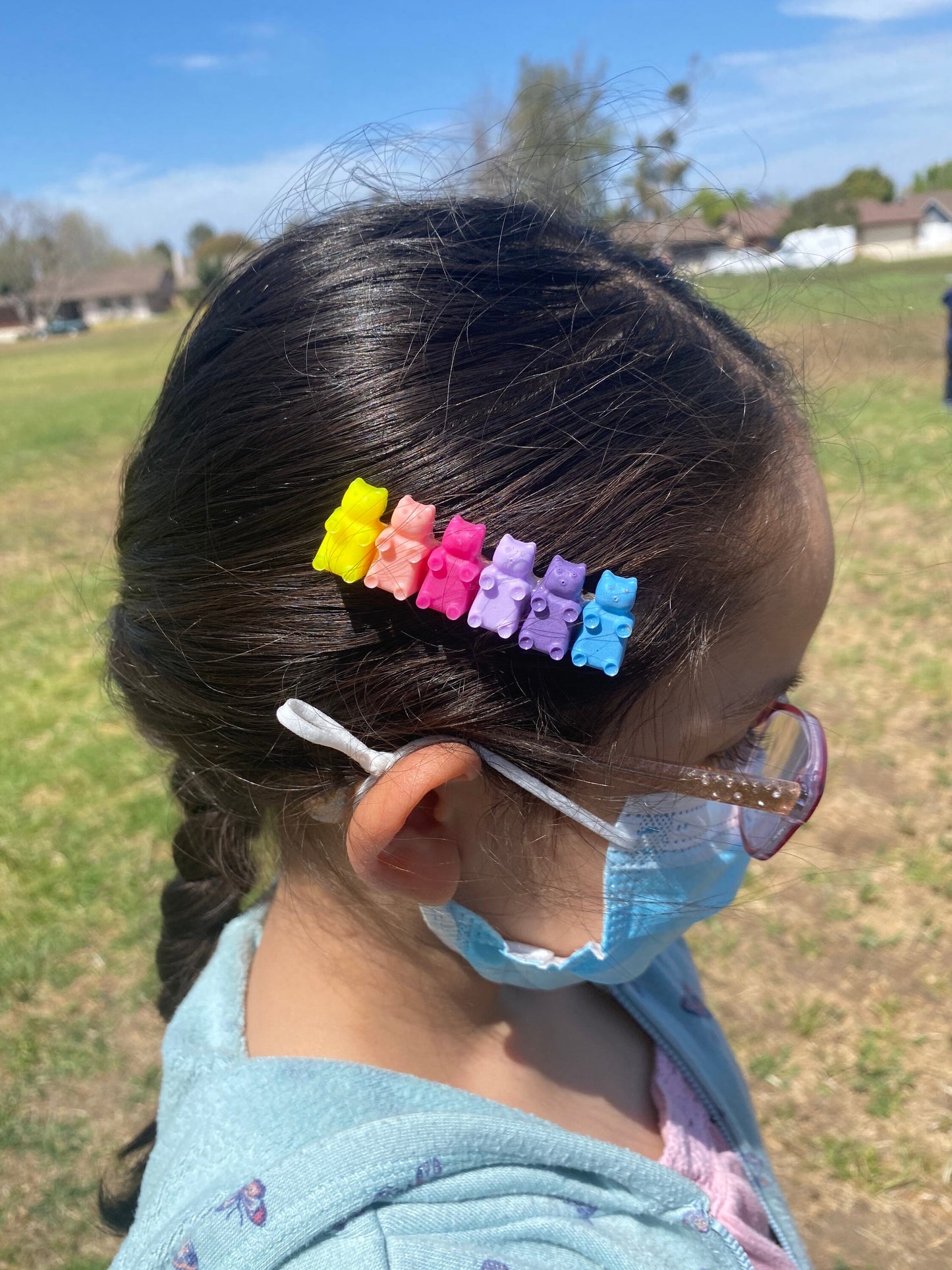 Gummy bears resin hair clip