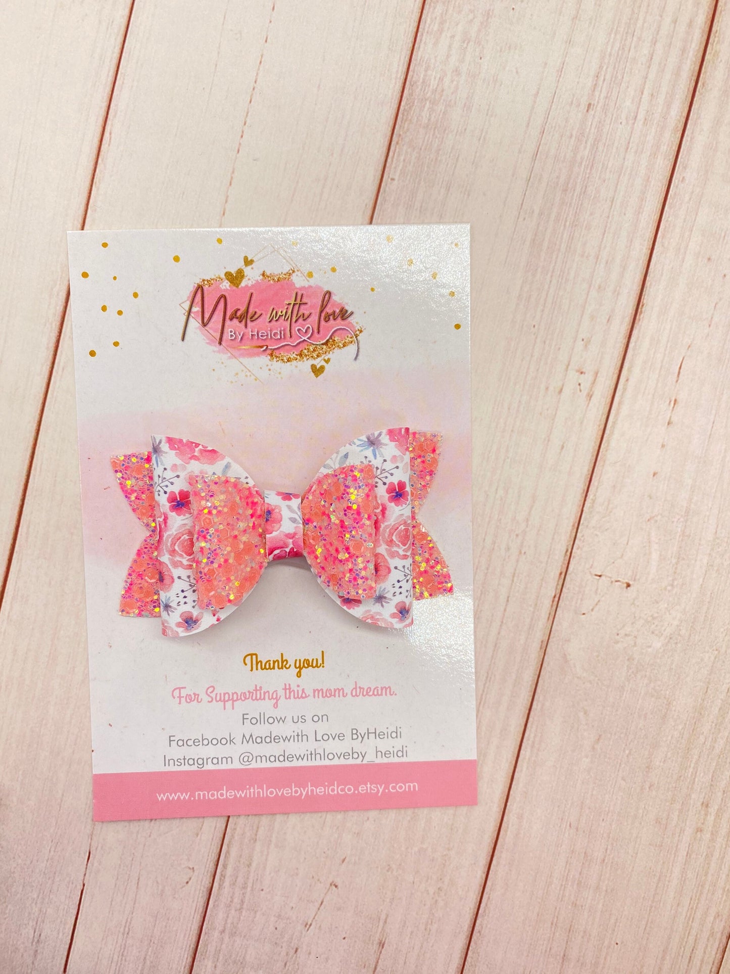 3.5” Floral hair bow