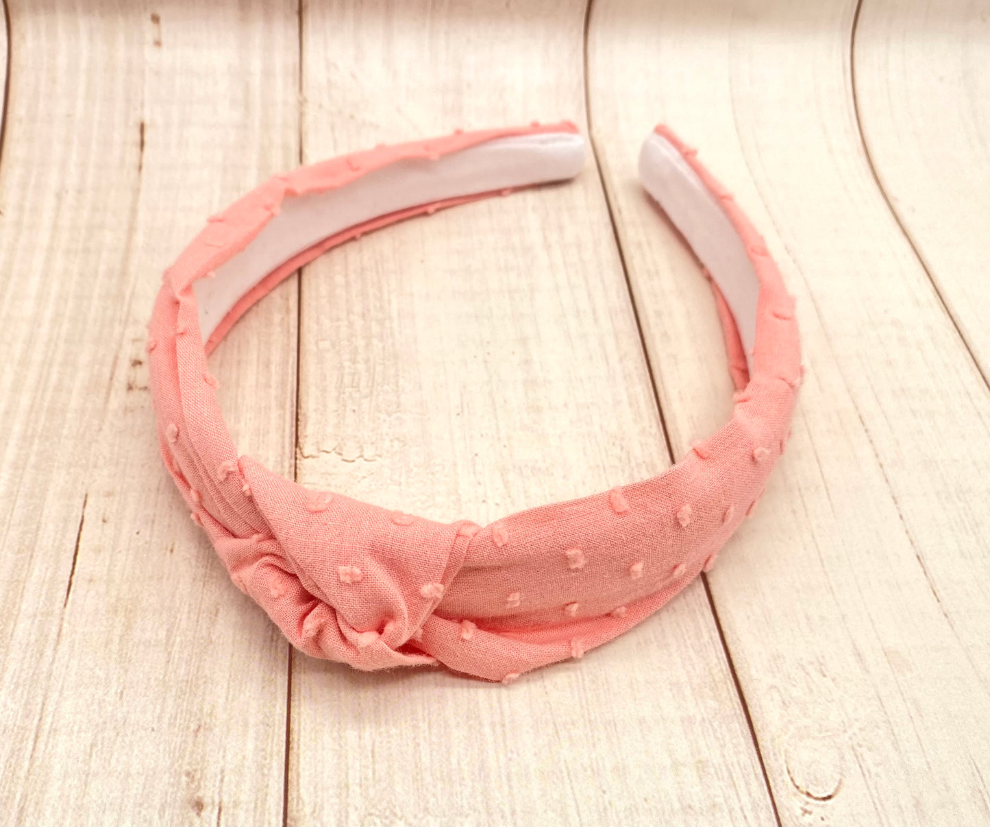 Coral Swiss dots Headband