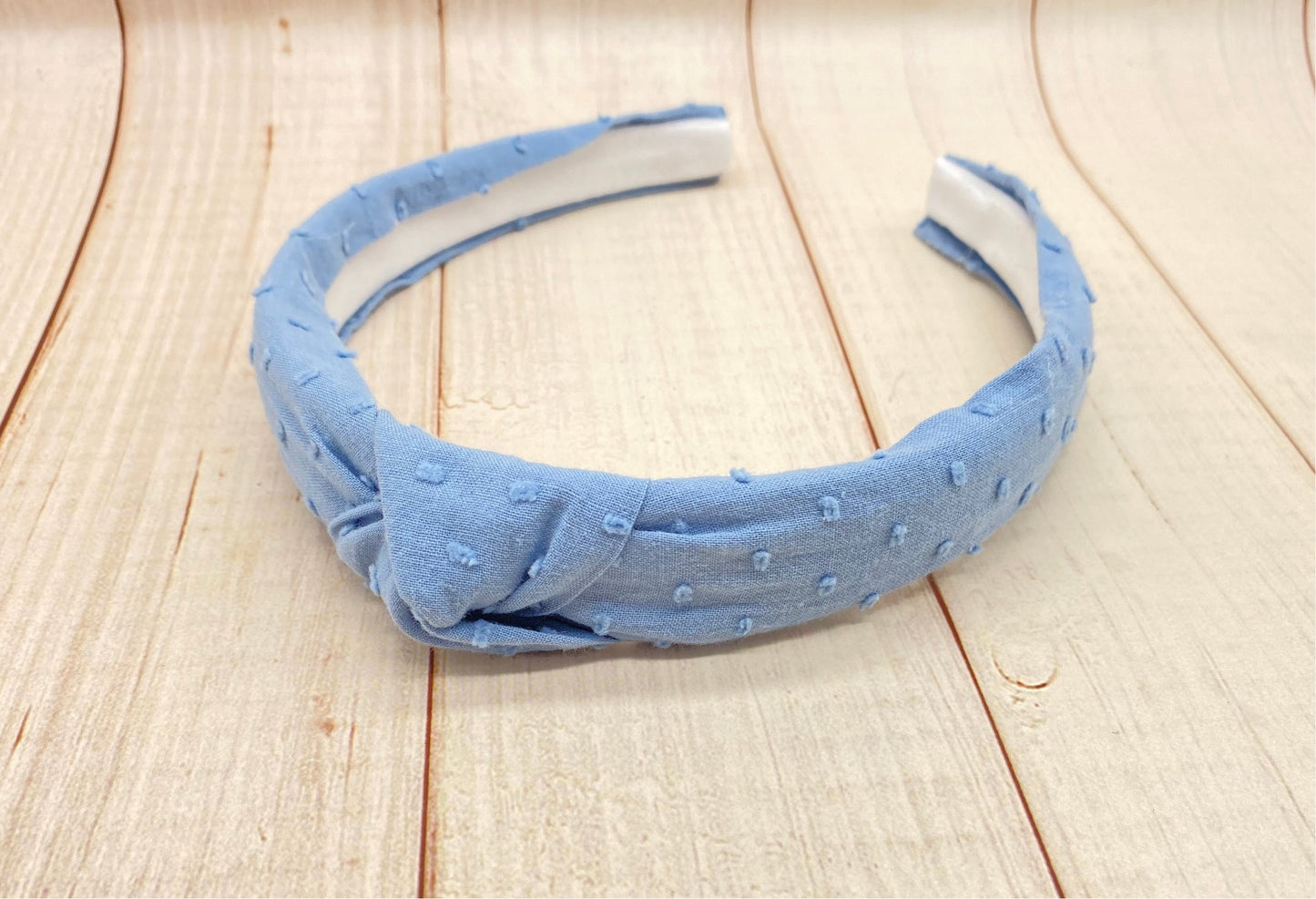 French Blue Swiss dots Headband