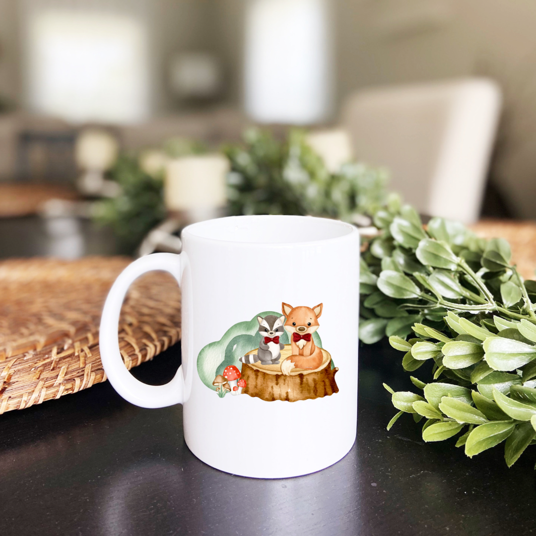 Two friends in the woods