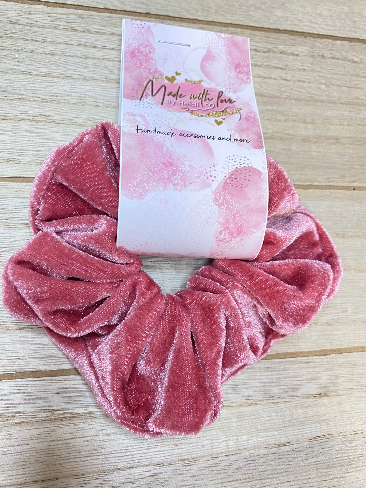Mauve velvet scrunchie