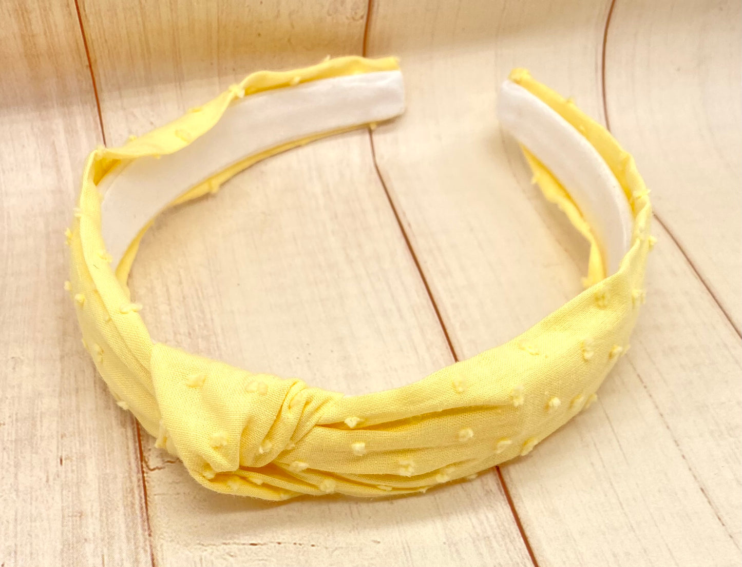 Yellow Swiss dots Headband