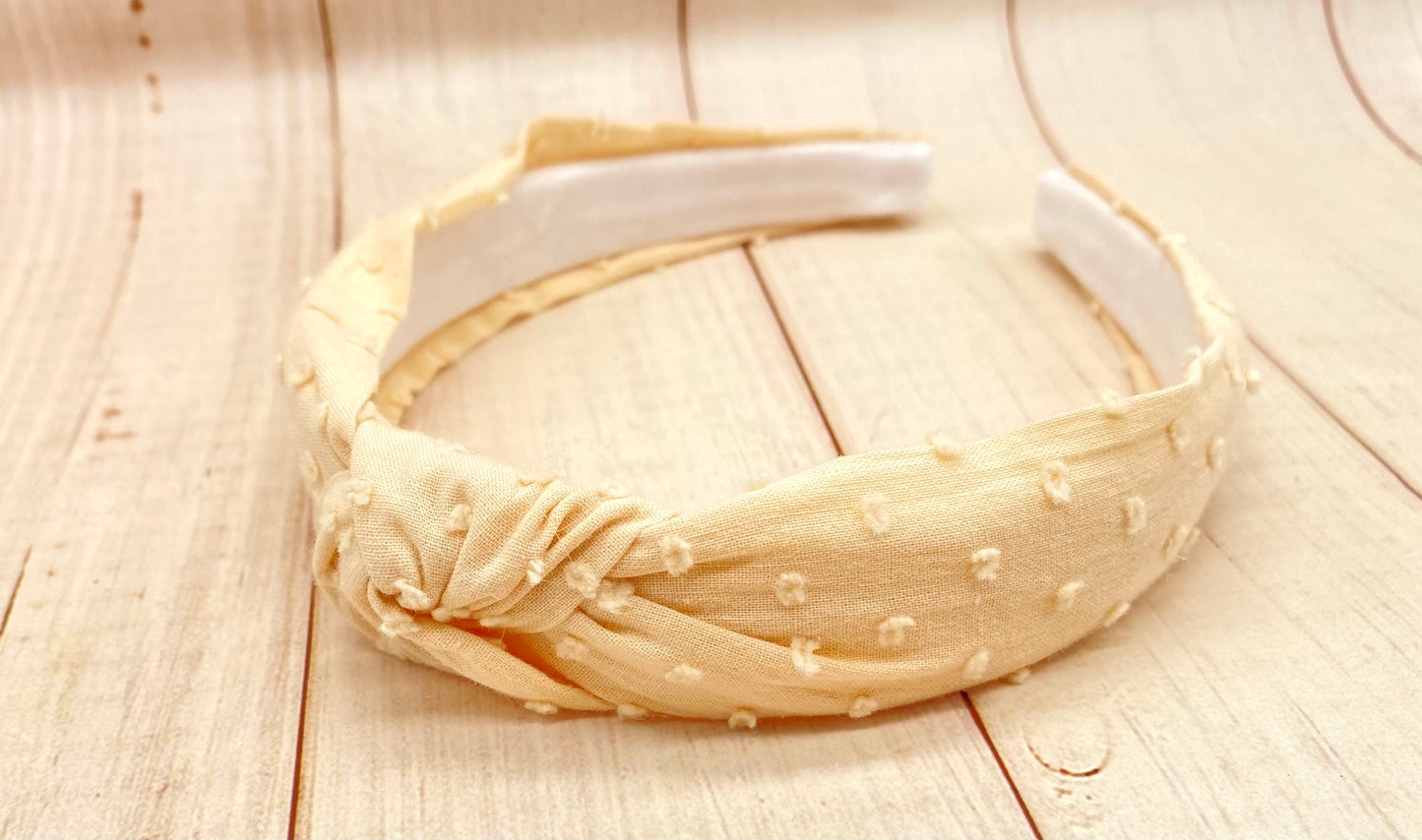 Ivory Swiss dots Headband
