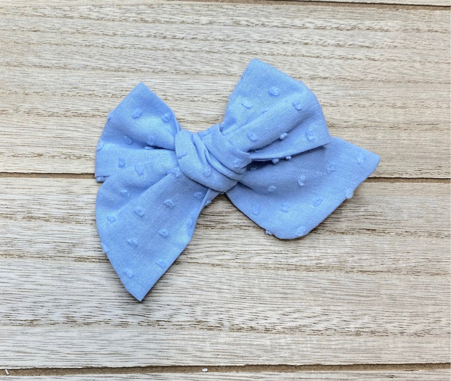 Pastel Blue Swiss dot bow