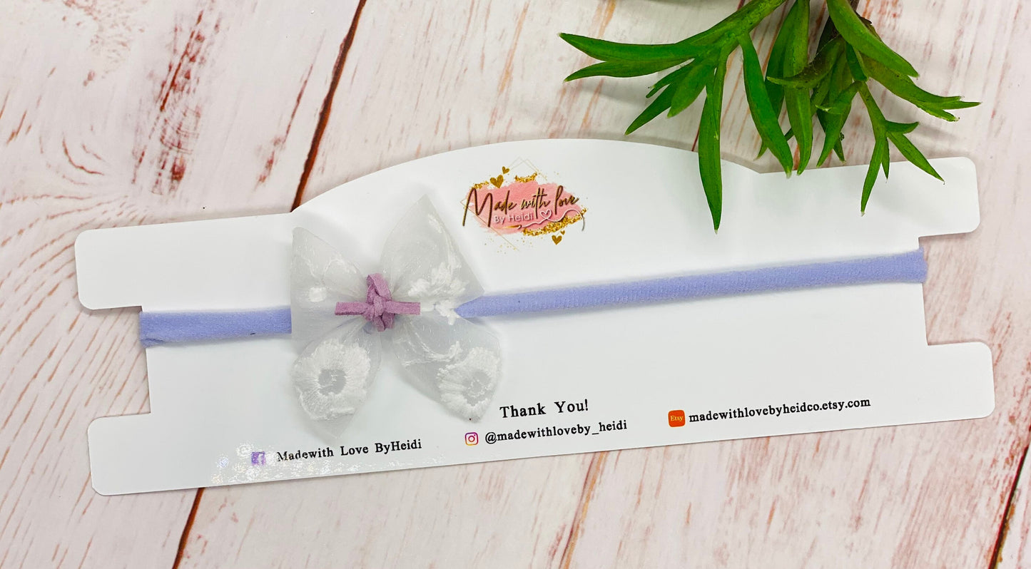 2” baby headband with lace bow