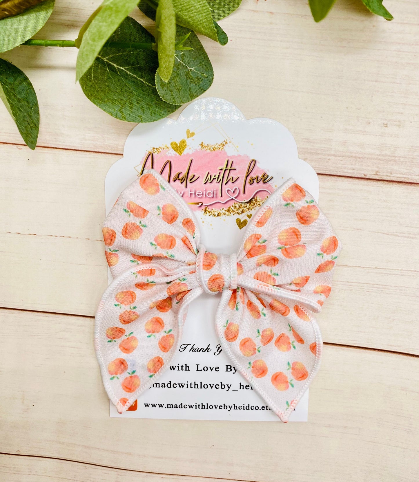 Peach sailor bow