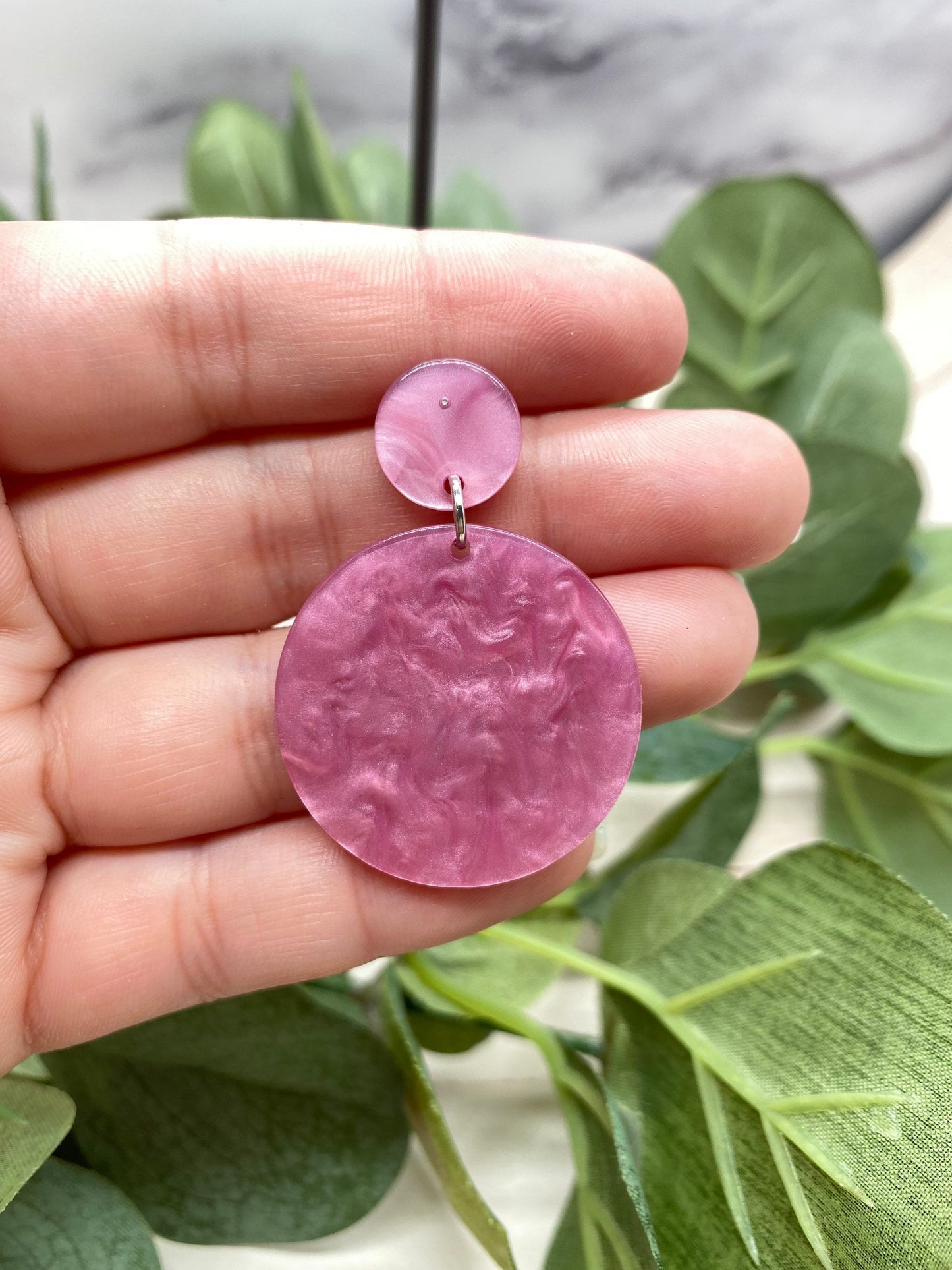 Orchid acrylic earrings