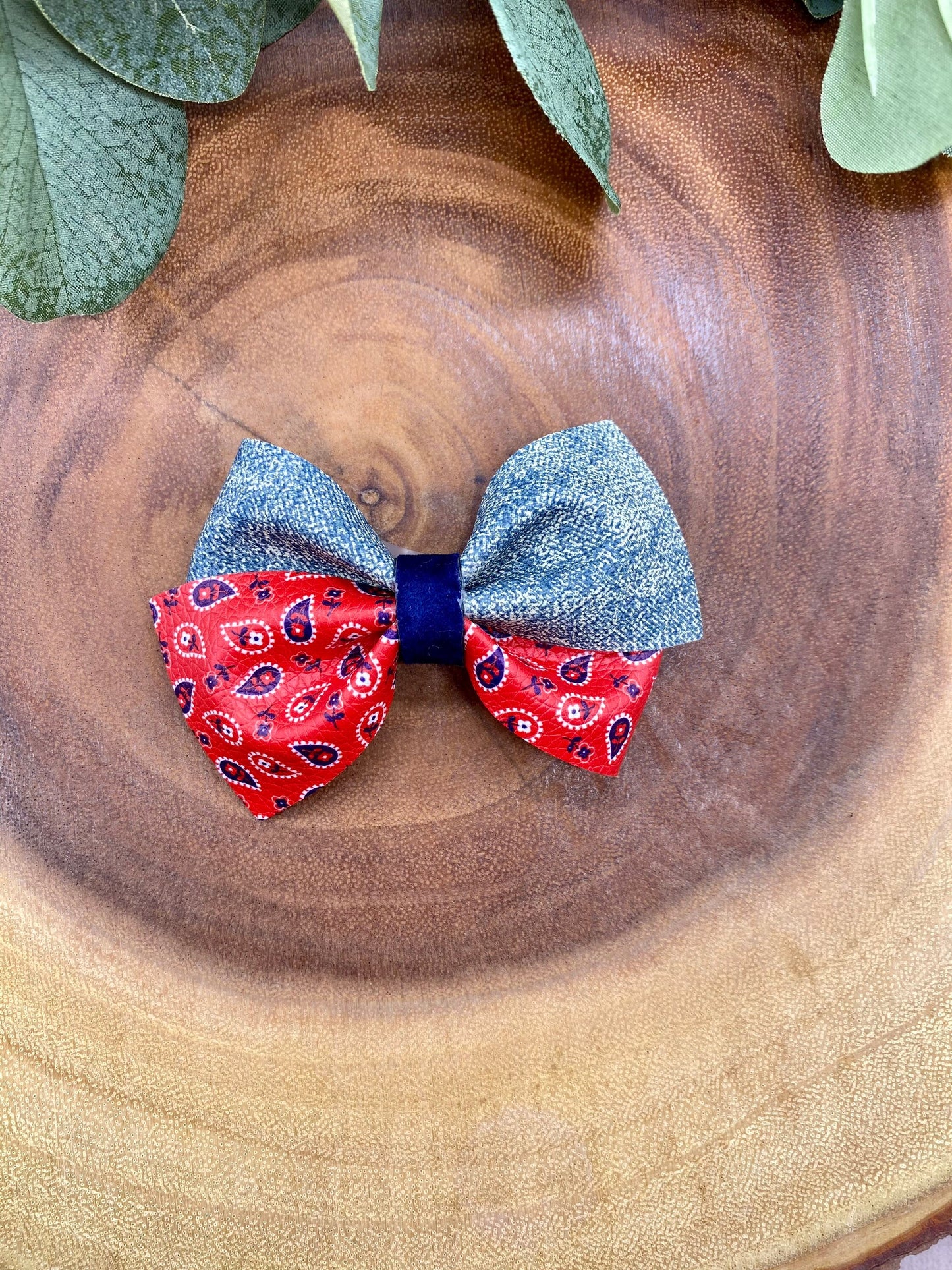 Bandanna denim bow