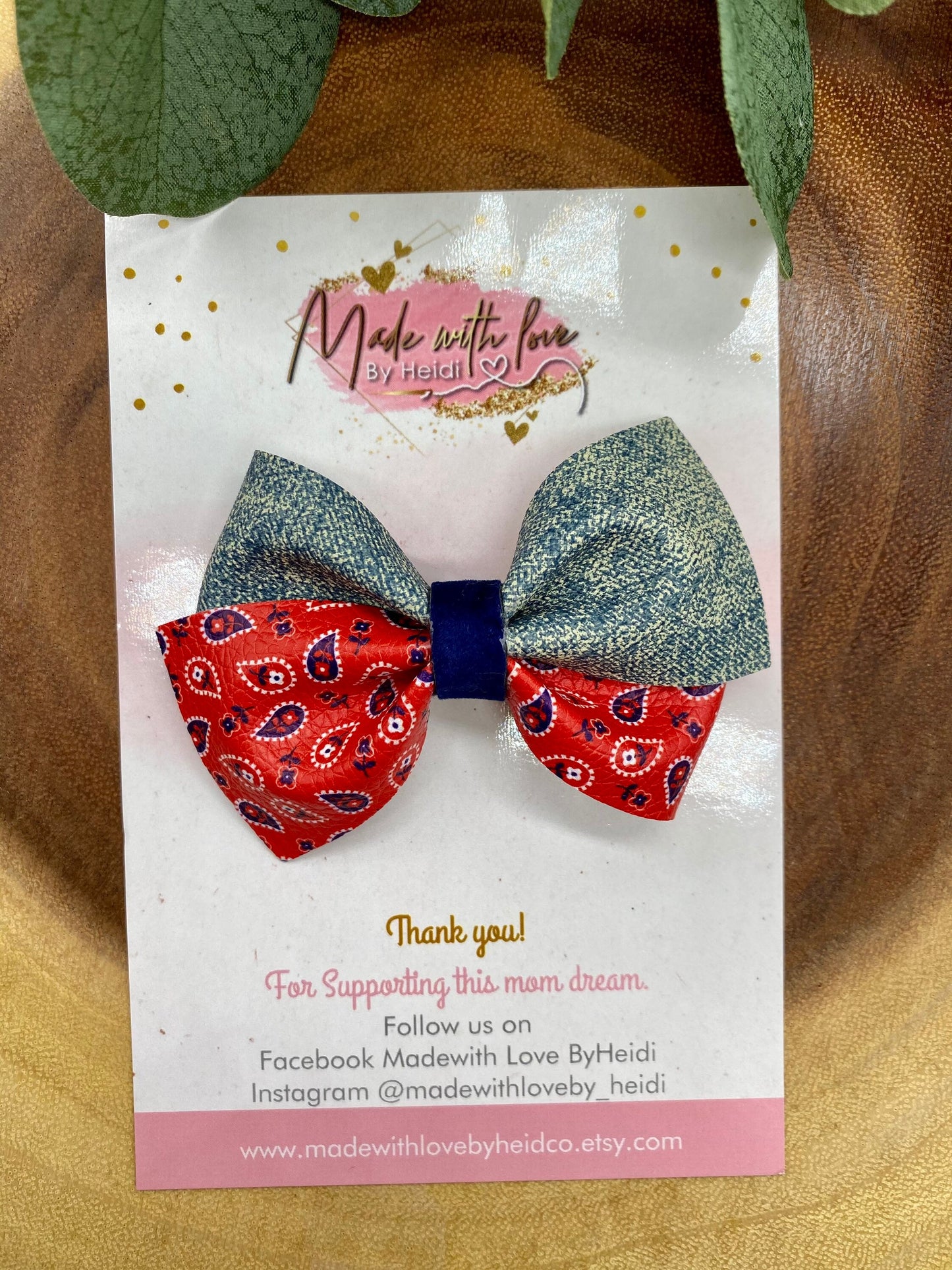 Bandanna denim bow