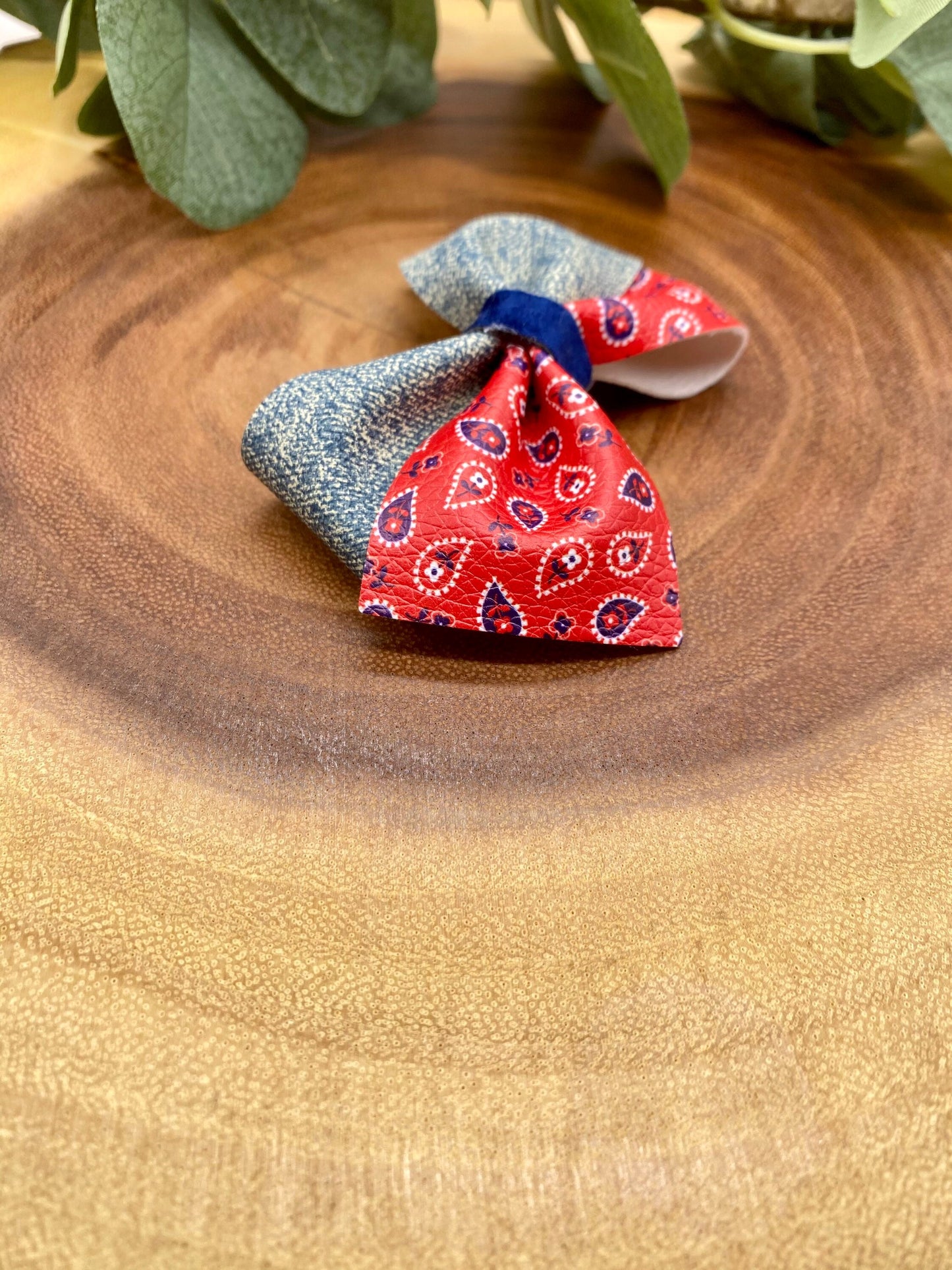 Bandanna denim bow
