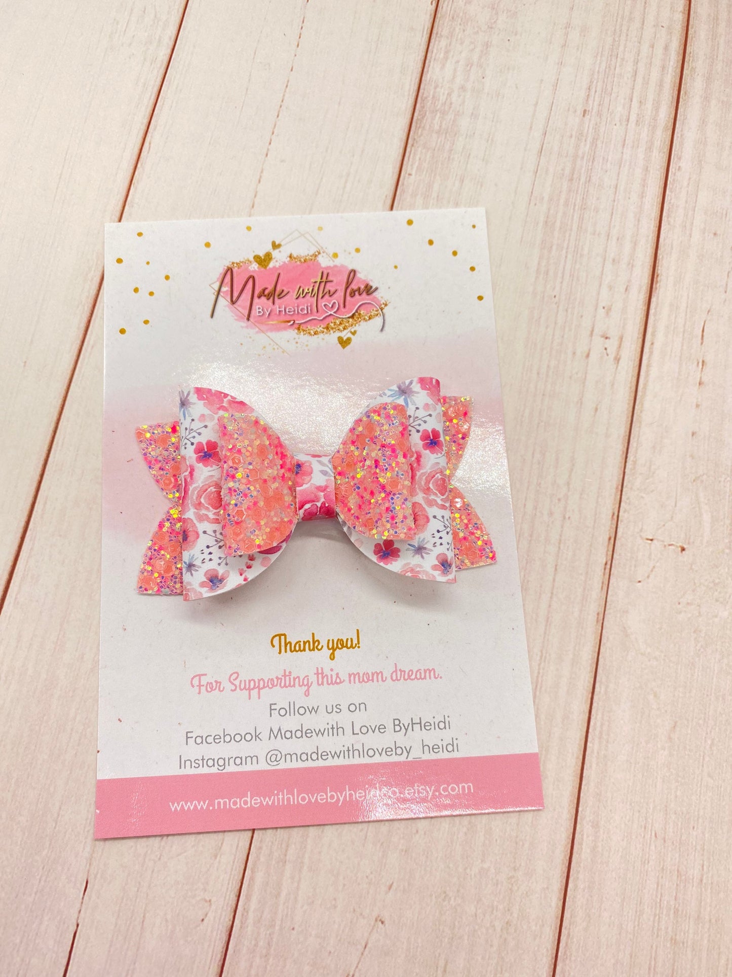 3.5” Floral hair bow