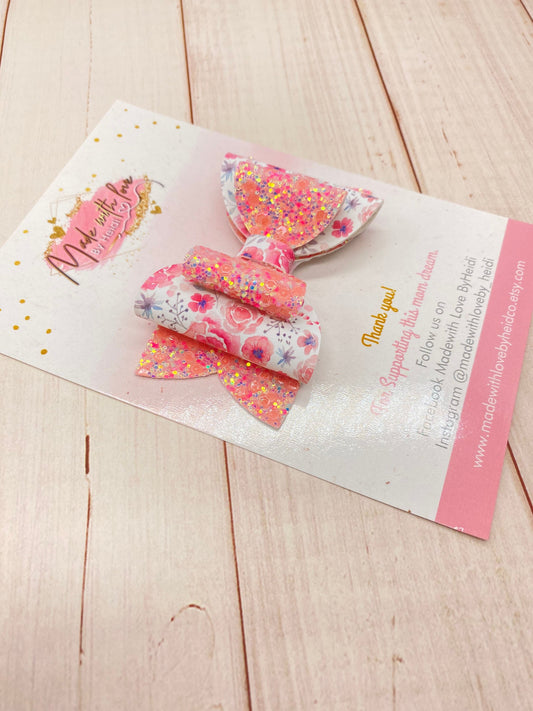 3.5” Floral hair bow