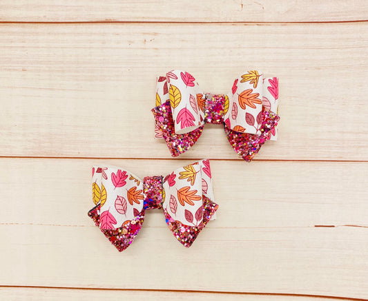 Leaf piggy  hair bows