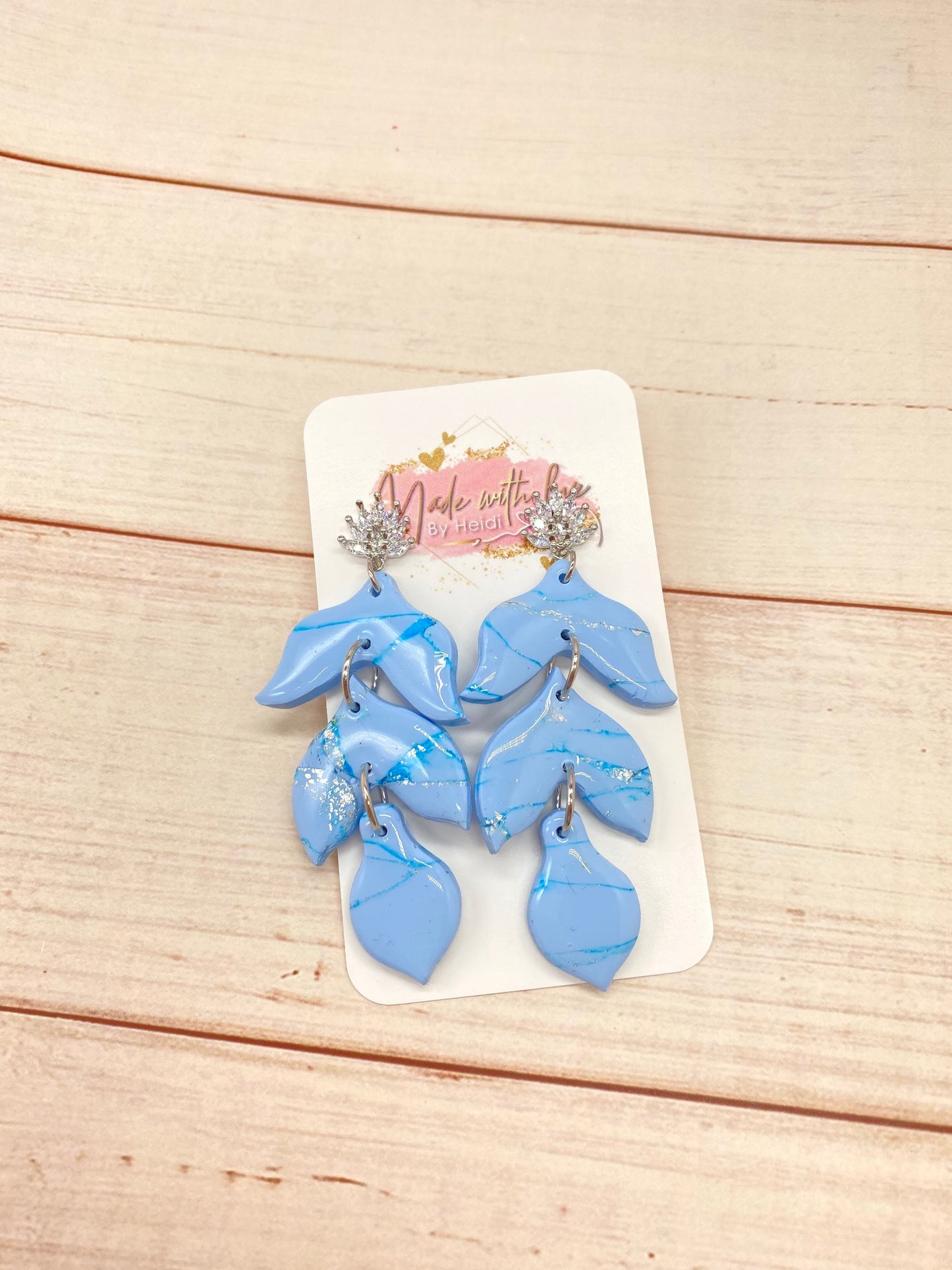 Blue marble earrings