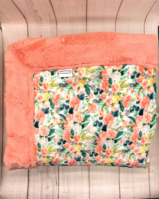 Lush Blush self binding blanket