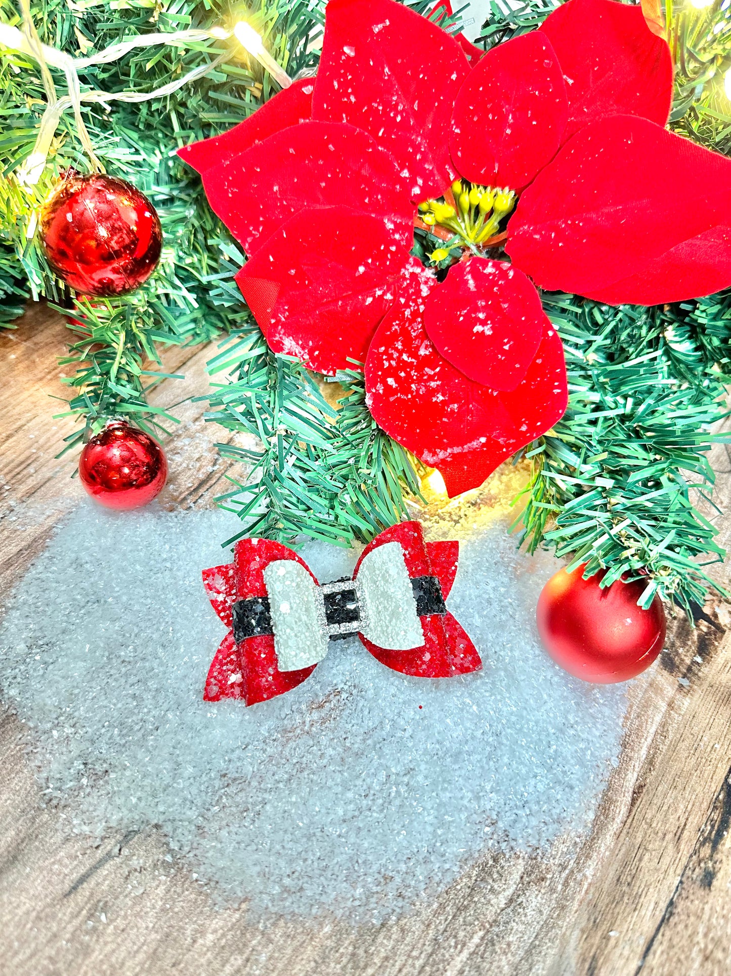 Glitter Santa bow