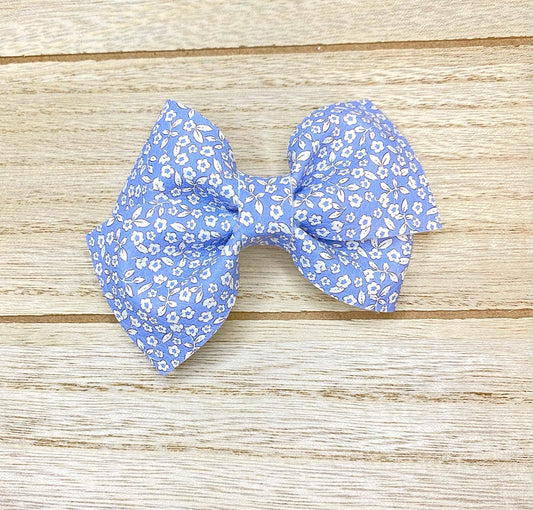 French blue floral bow