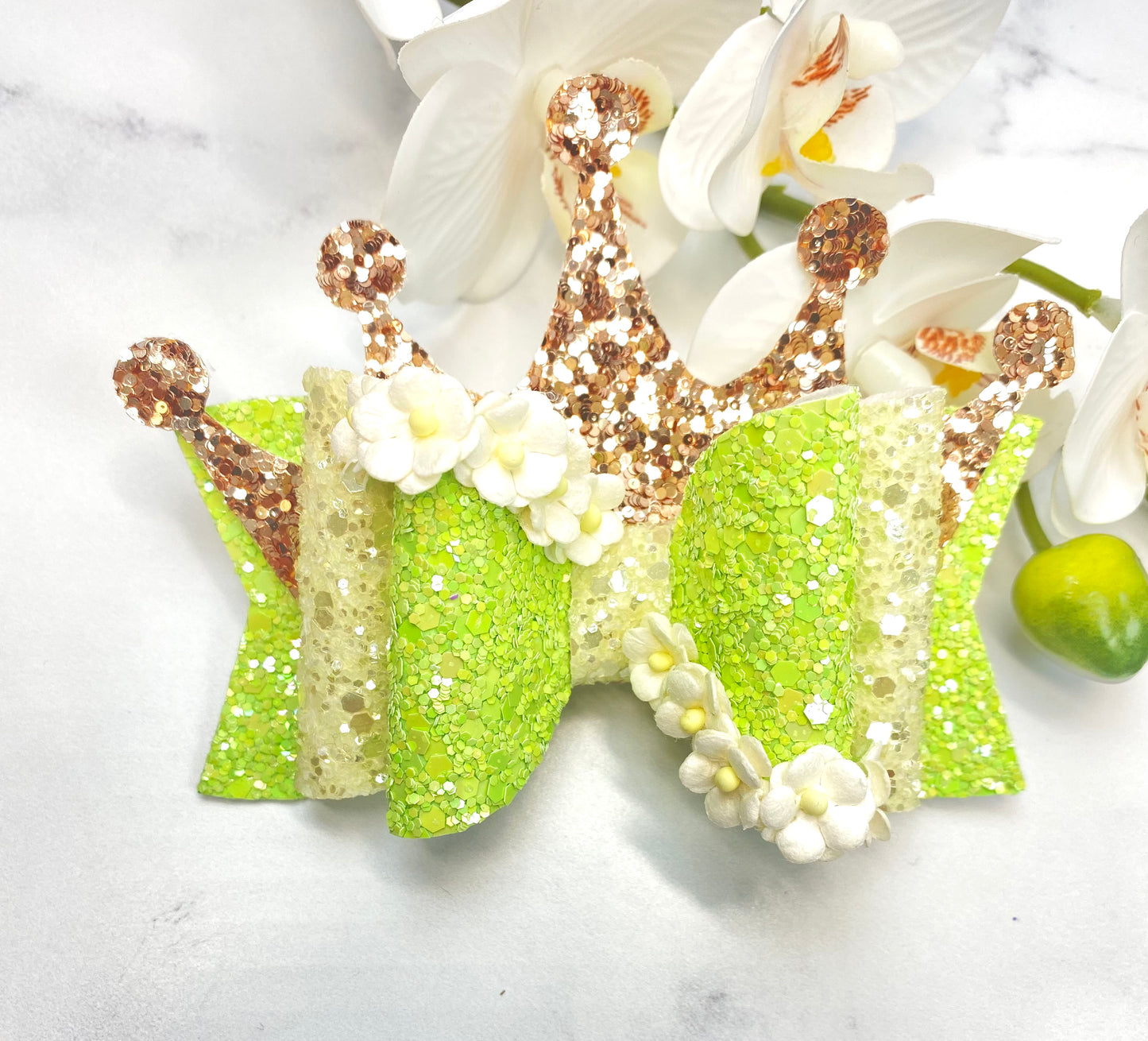 Princess and the frog floral Bow