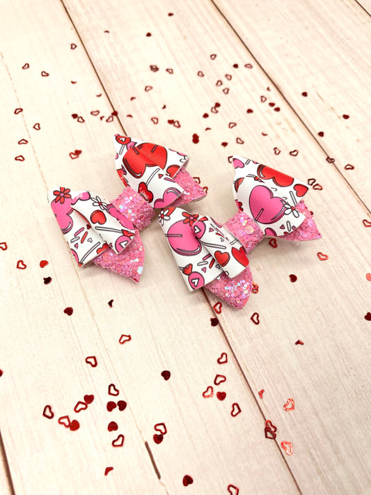 Lollipop piggies hair bow