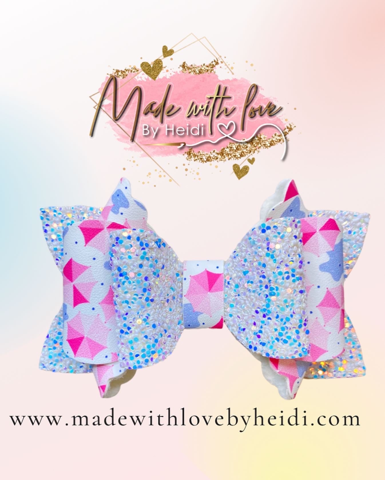 Pink umbrella & puddles