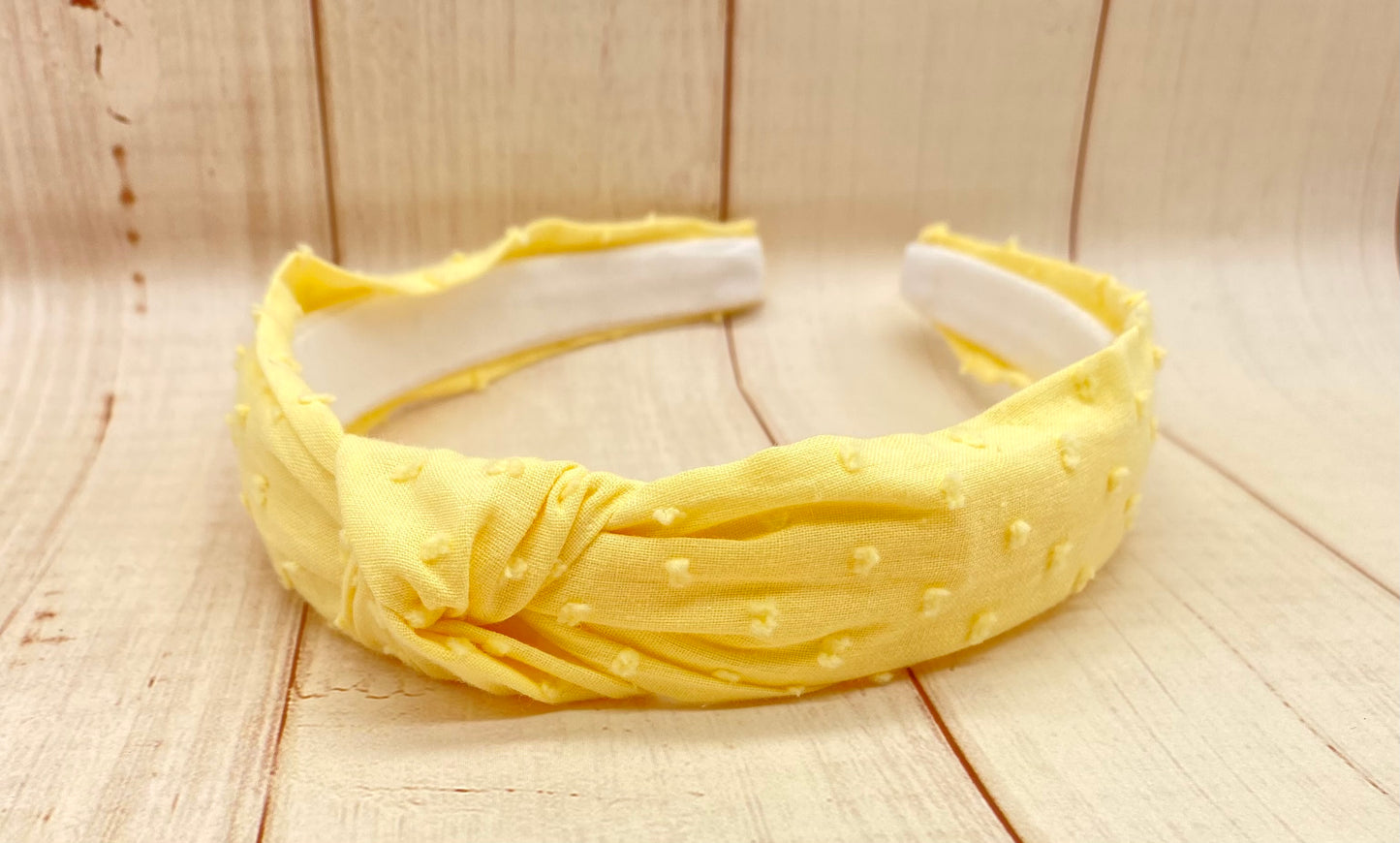 Yellow Swiss dots Headband