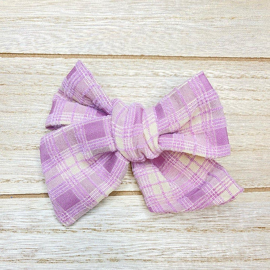 Purple plaid bow