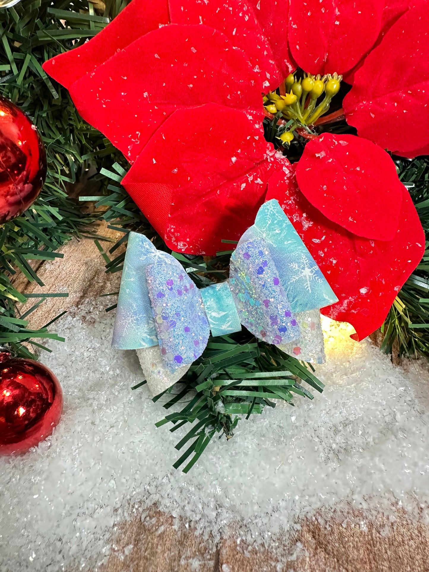 Glitter Santa bow