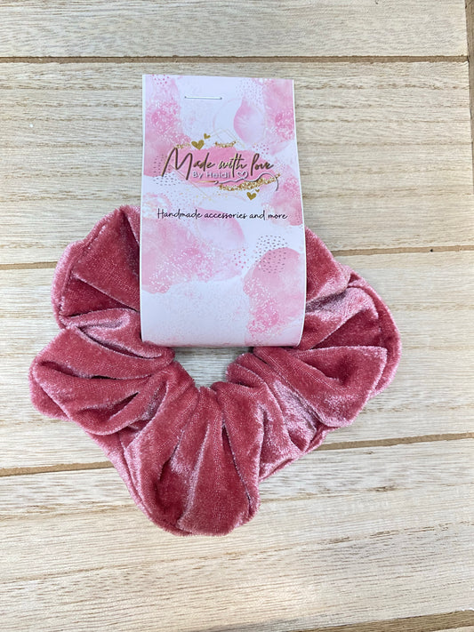 Mauve velvet scrunchie