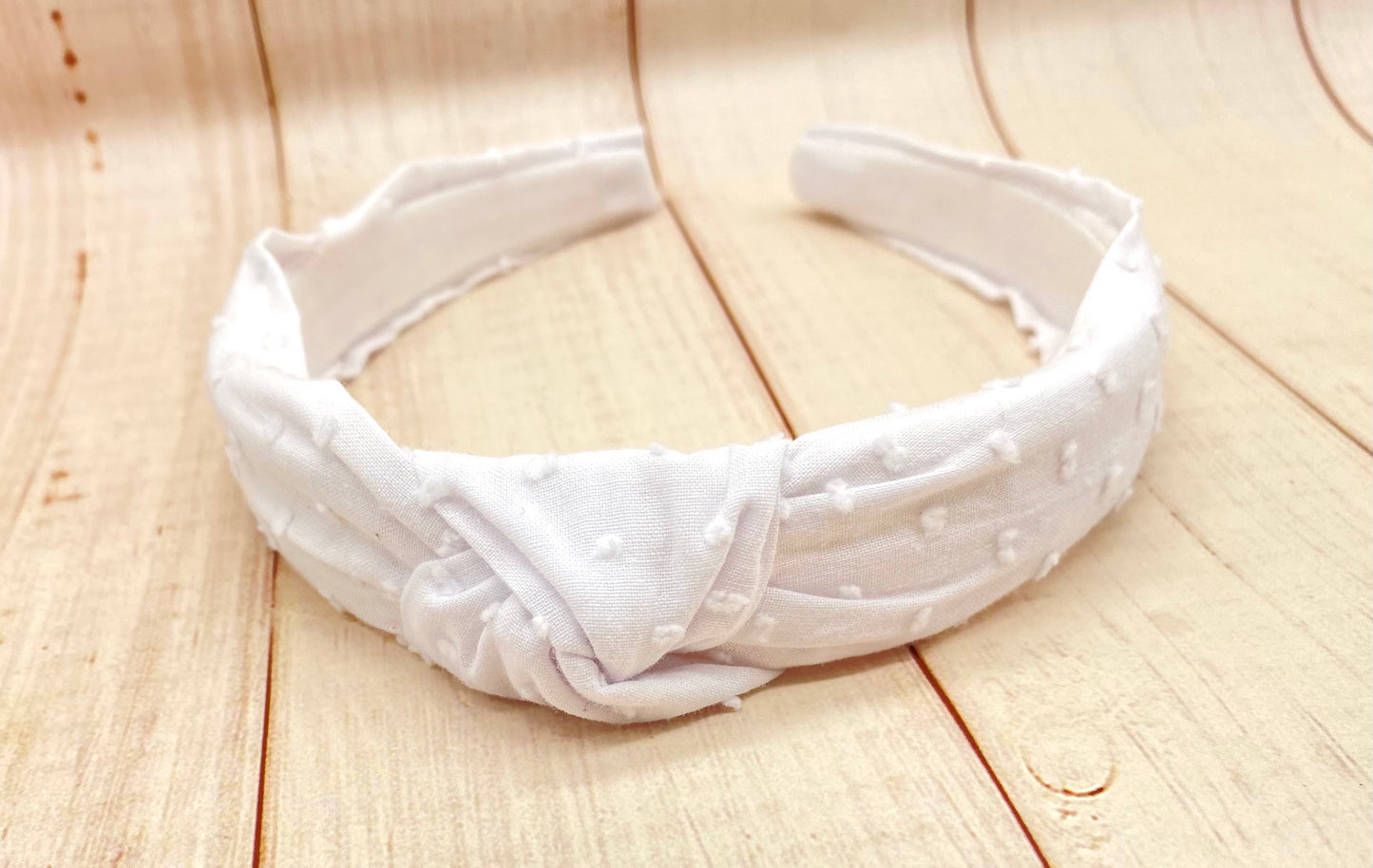 White Swiss dots Headband