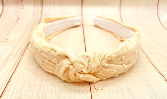 Ivory Swiss dots Headband