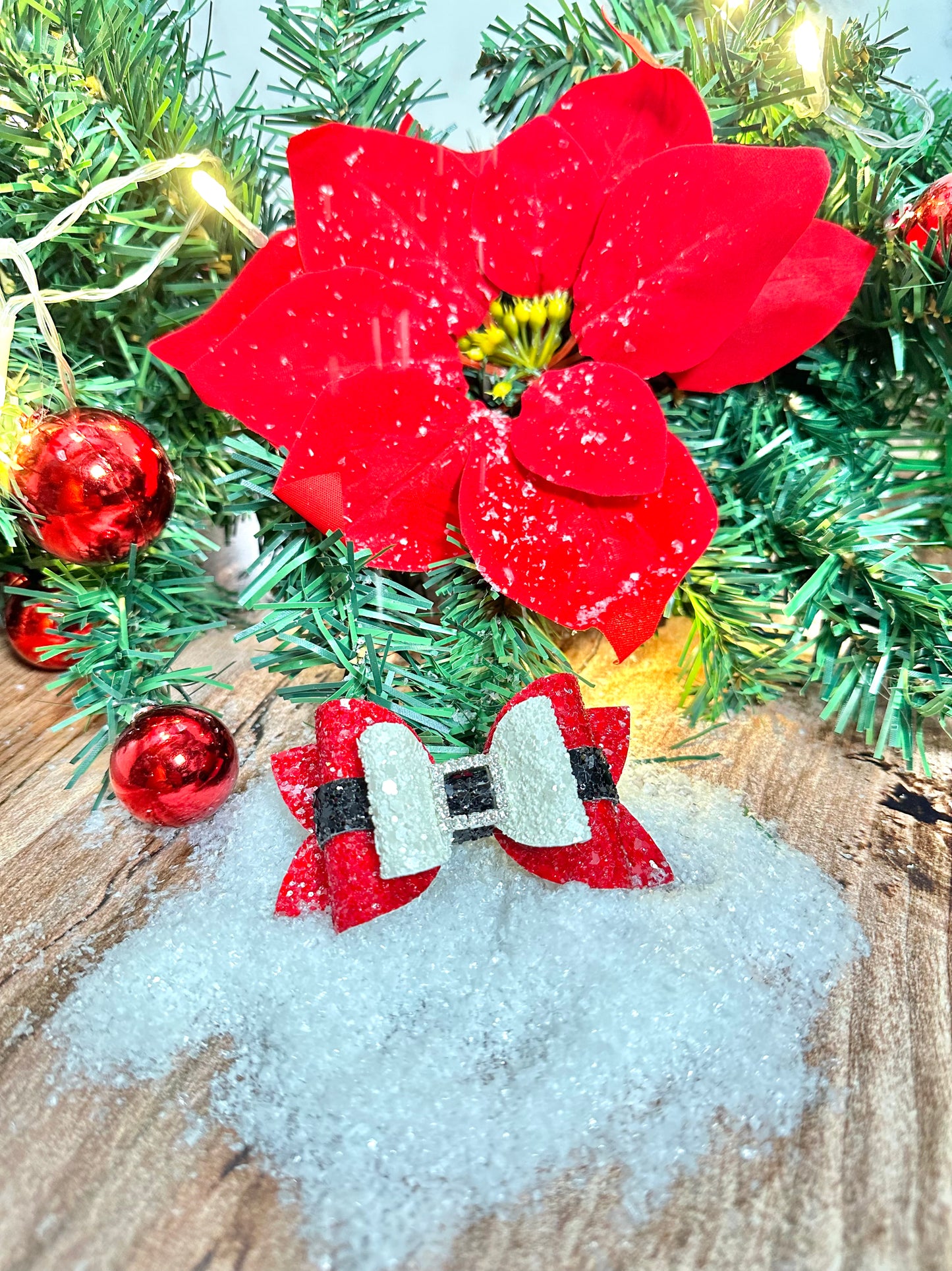 Glitter Santa bow