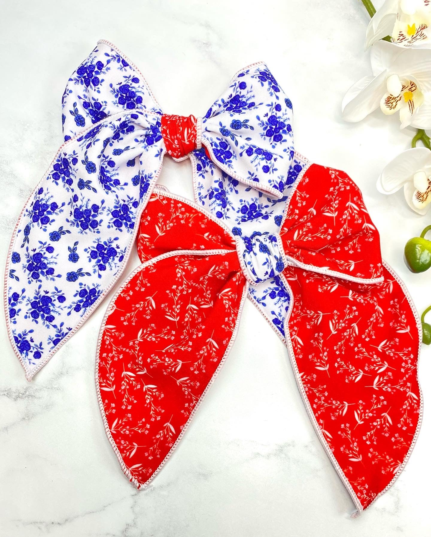 Interchangeable double side floral bow