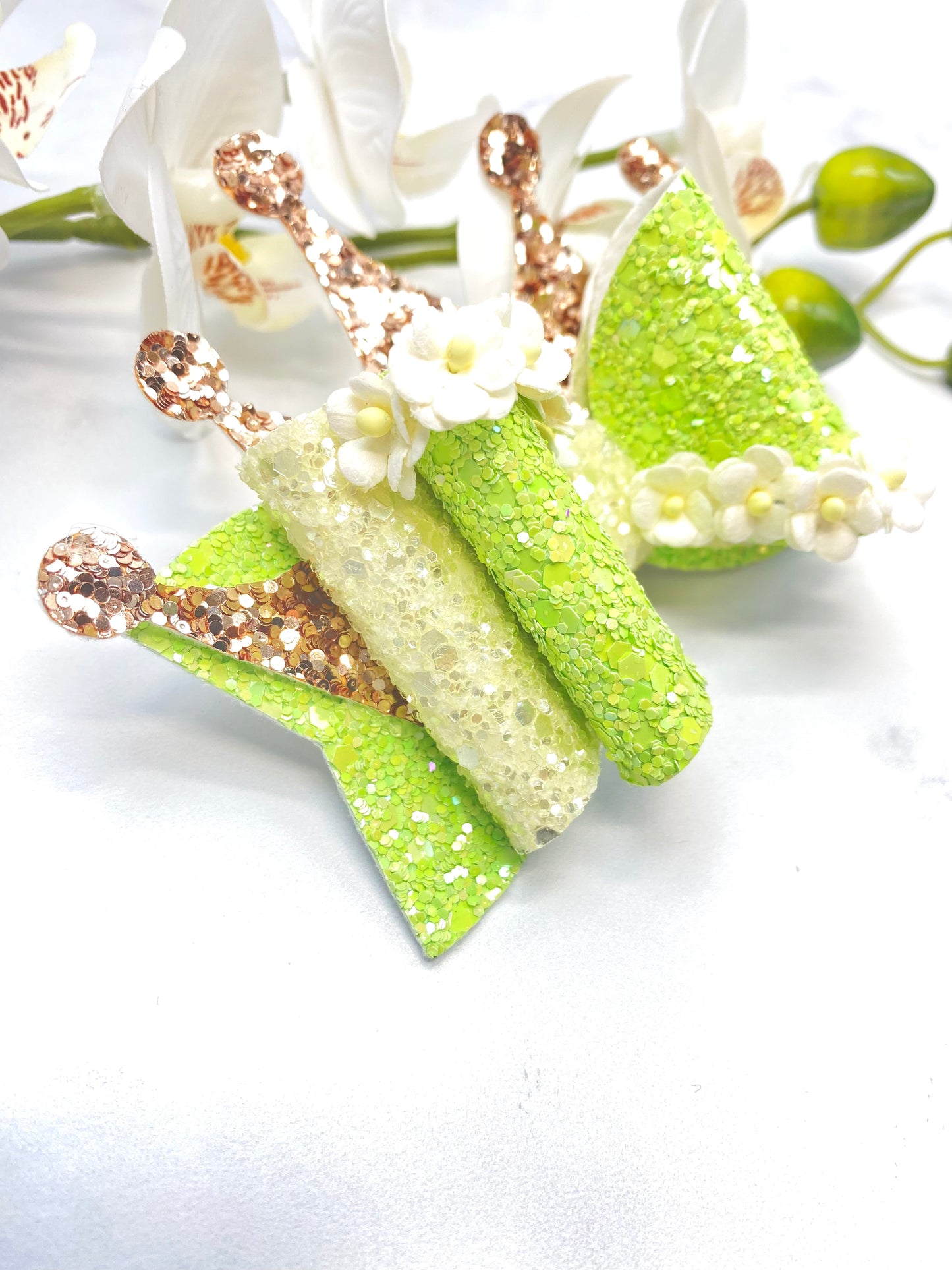 Princess and the frog floral Bow