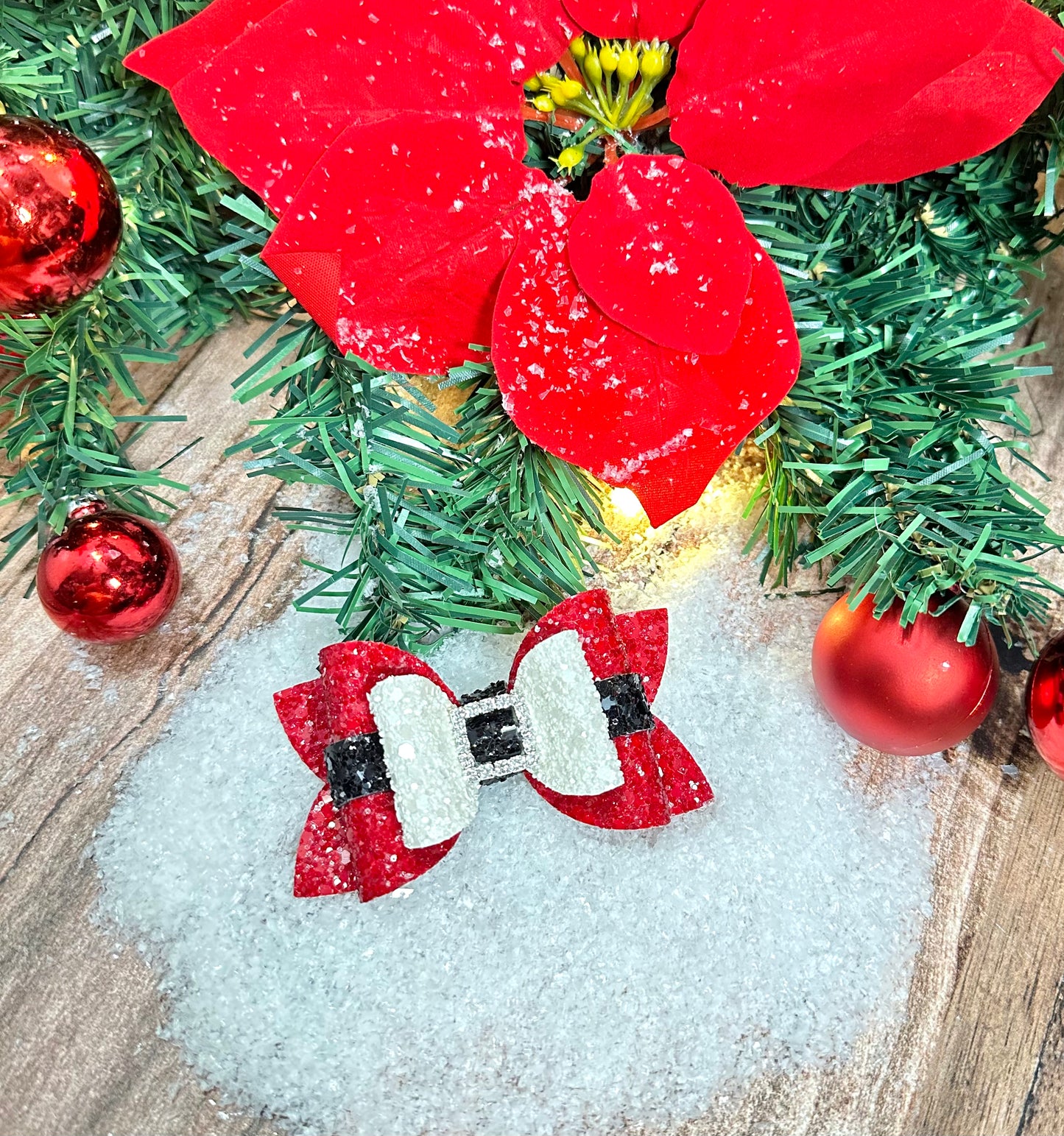 Glitter Santa bow