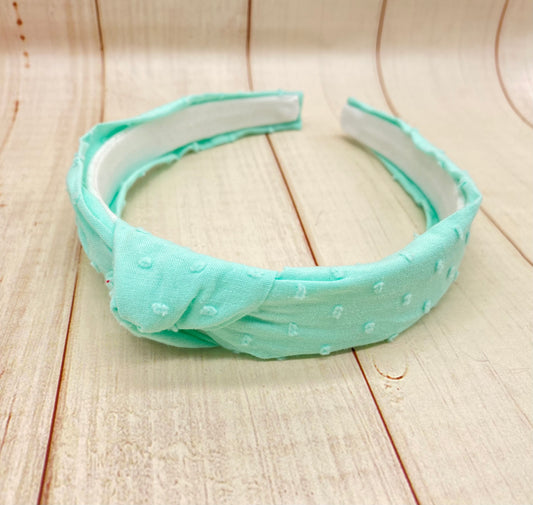 Aqua Swiss dots Headband