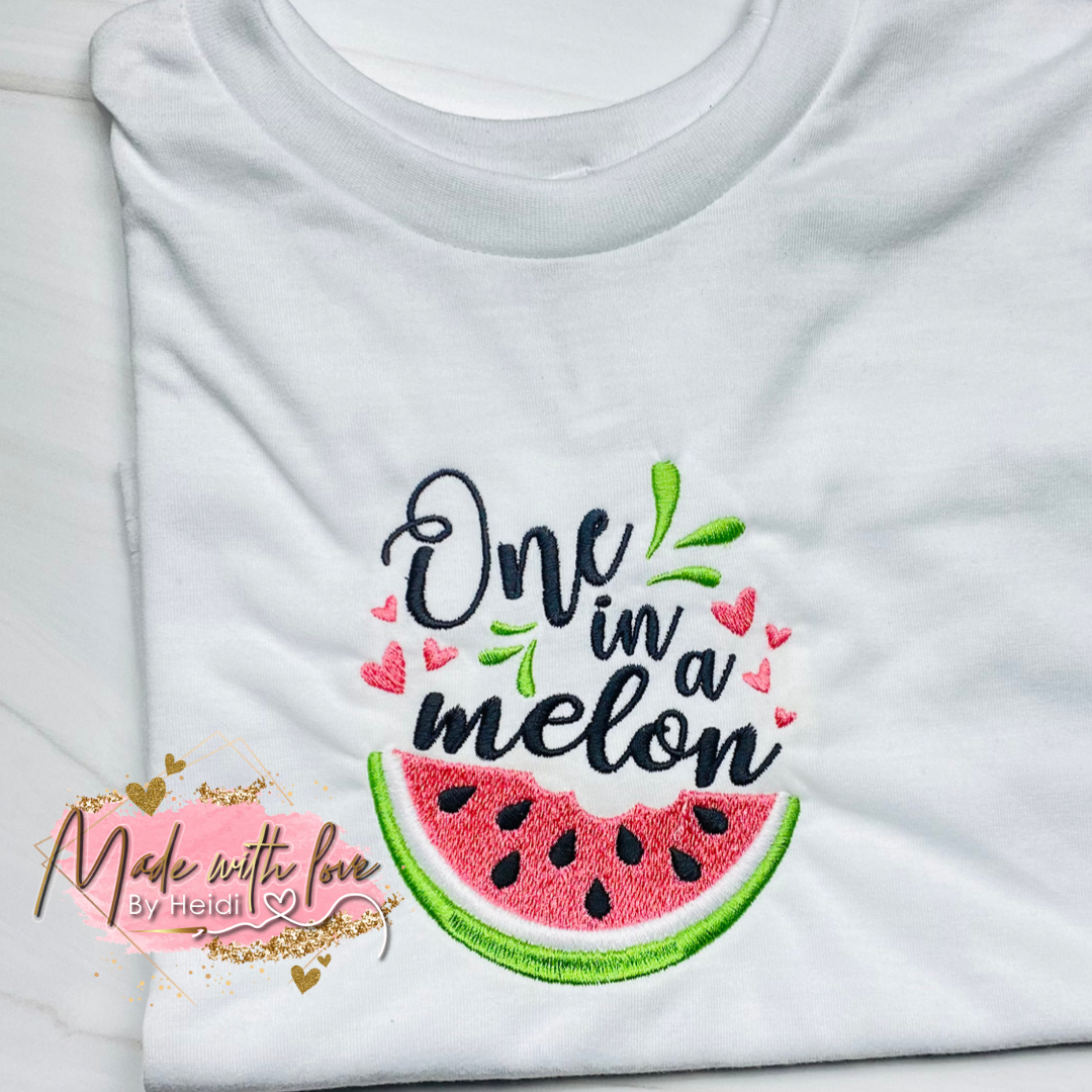 One in a melon shirt