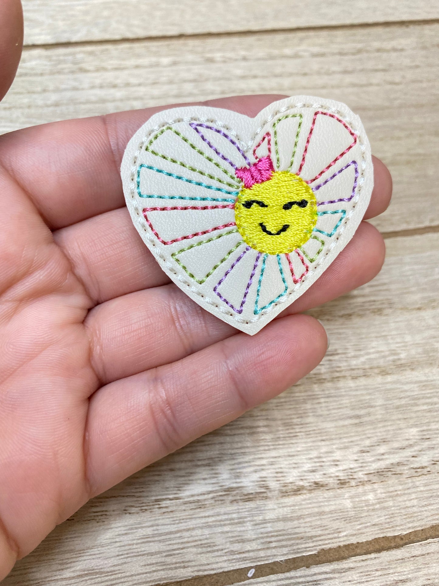 Uncut Rainbow sun feltie