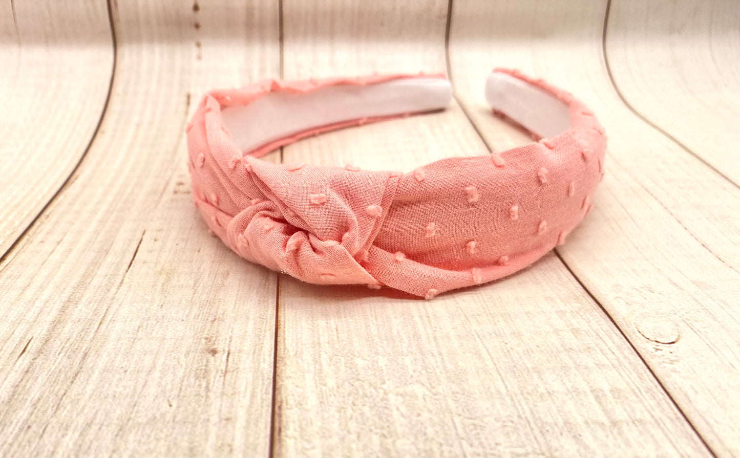 Coral Swiss dots Headband