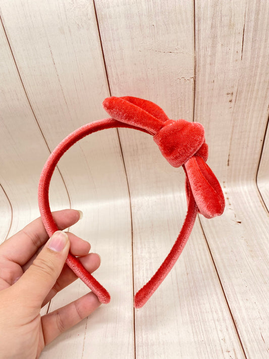 Coral Velvet Headband