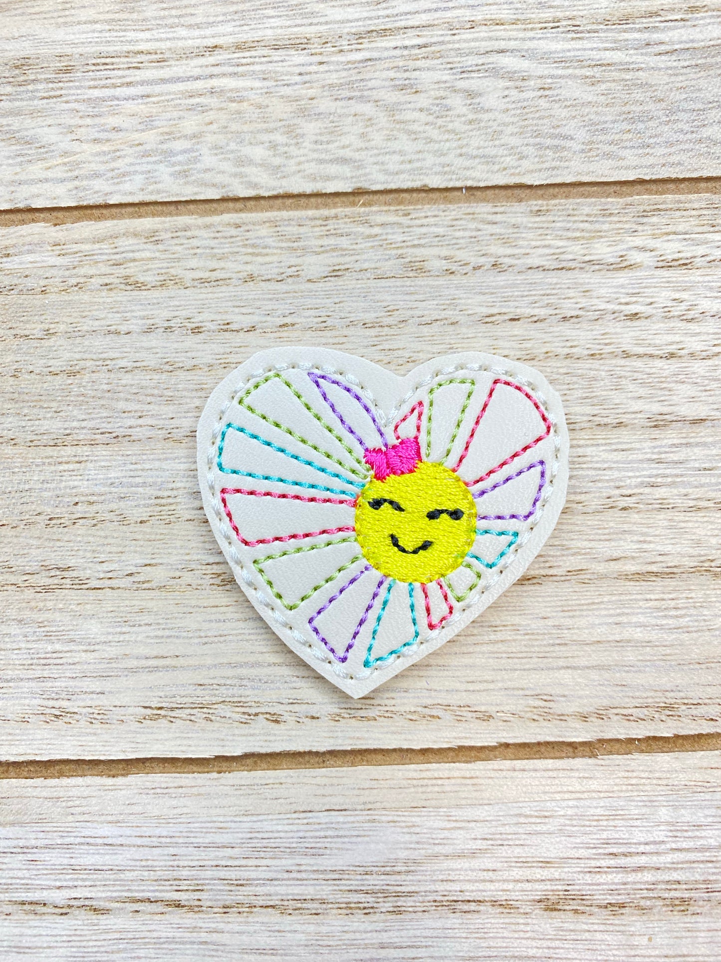 Uncut Rainbow sun feltie