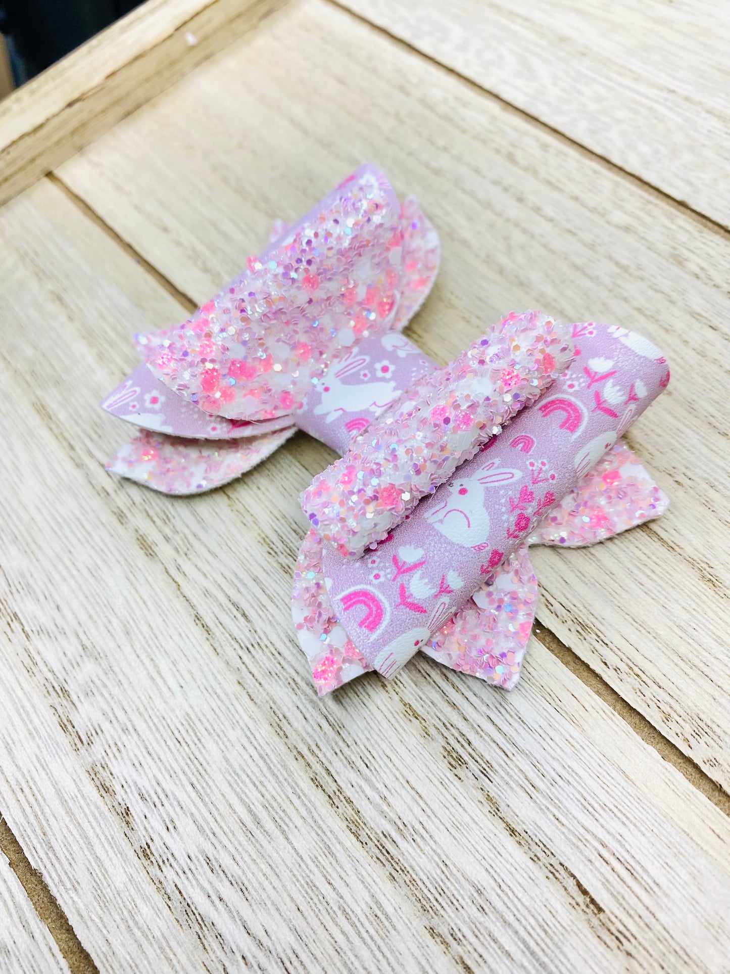 Pink bunnies bow